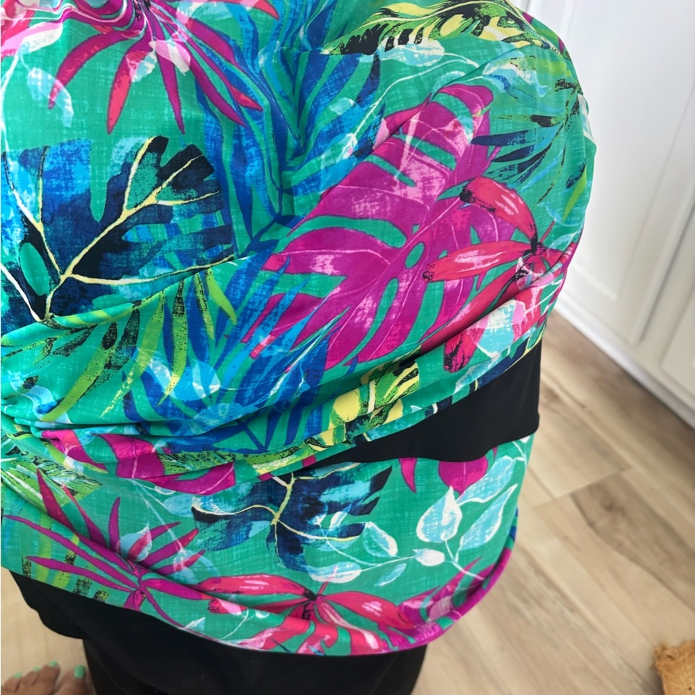 Vibrant Tropical Print Top
